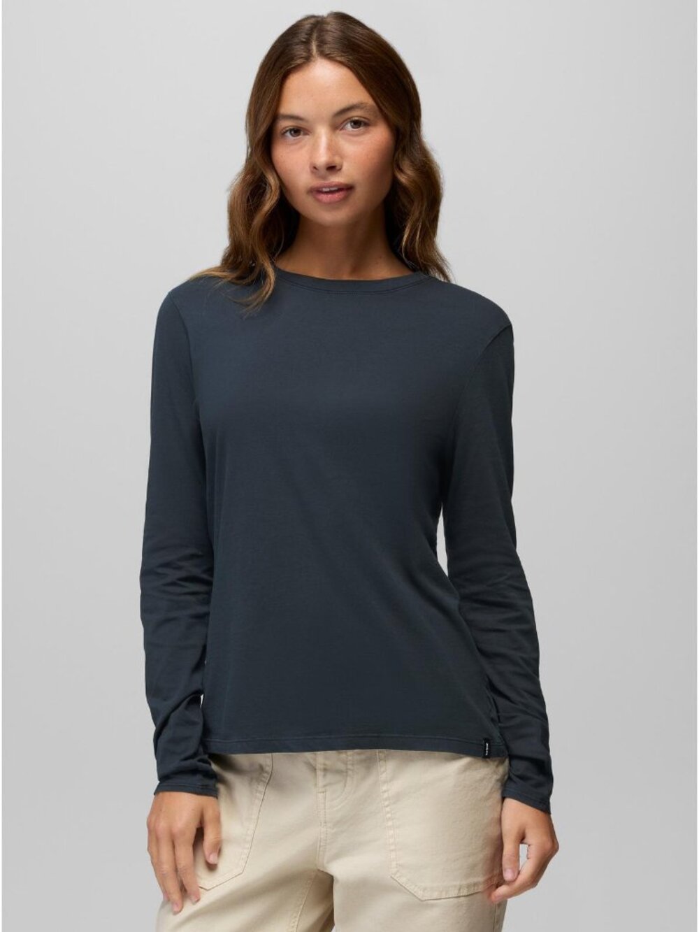 Prana Women's Long Sleeve Crew Tee, Navy, Small